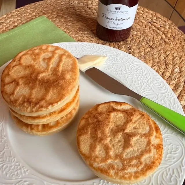 crumpets réalisées au robot pâtissier multifonction KitchenAId